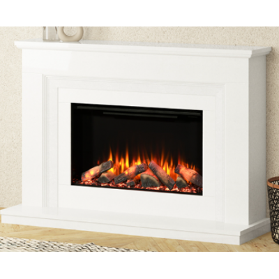 Elgin And Hall Diamond Orchid 52" White Micro Marble Fireplace